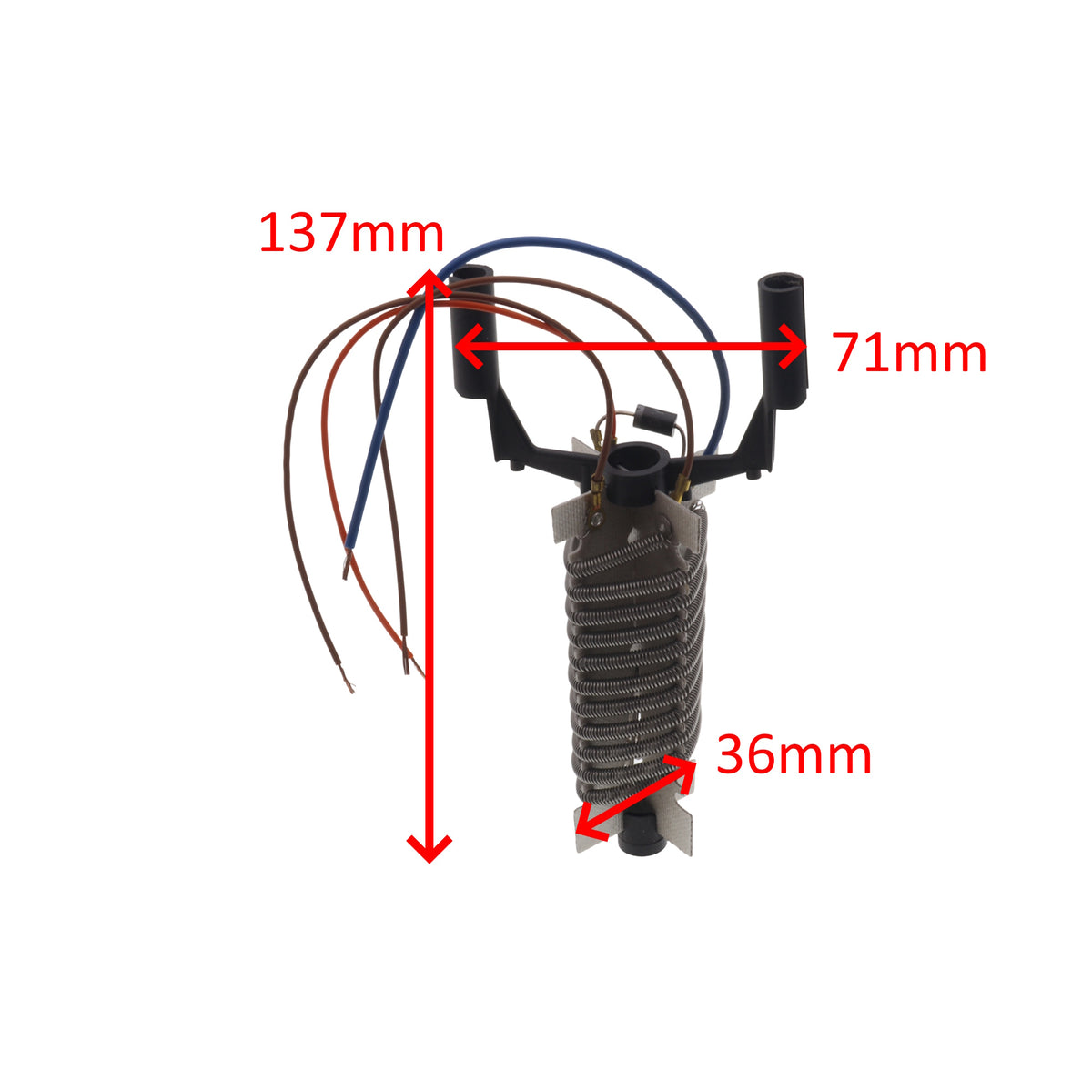 Gammapiù resistenza 230V 1500W phon asciugacapelli Elmot 001 X1 X3 Luxor 3001