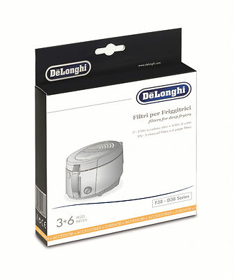 Delonghi kit 3 filtri olio friggitrice rotofry perfect clean F38436 F38233