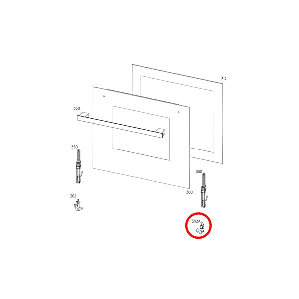 Electrolux AEG Zanussi gancio destro sportello forno incasso CKB EKC EKG EKK EKM EOB EOF EZB LKK