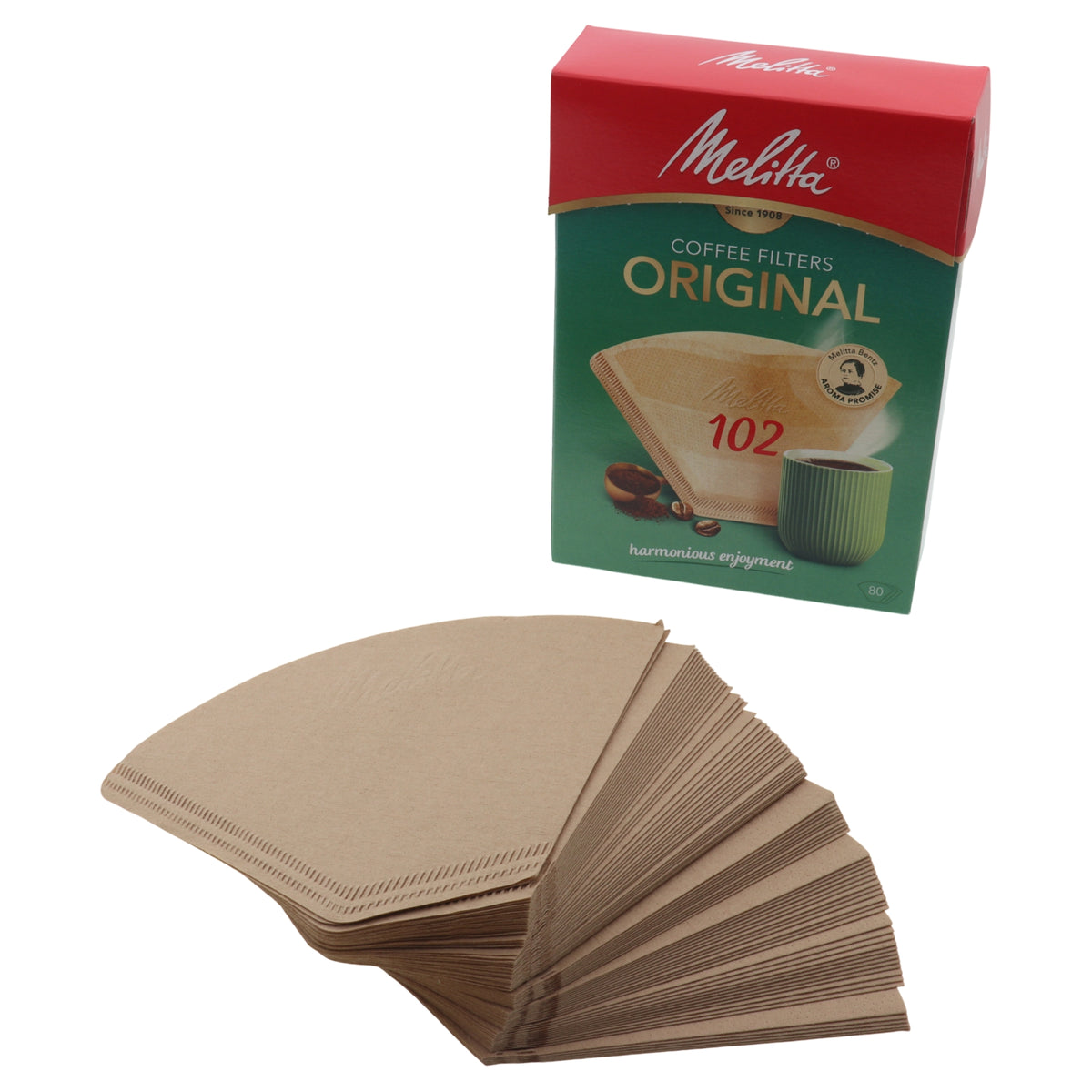 Melitta 80 filtri carta AromaPor 102 1x2 2 tazze macchina caffè americana universale