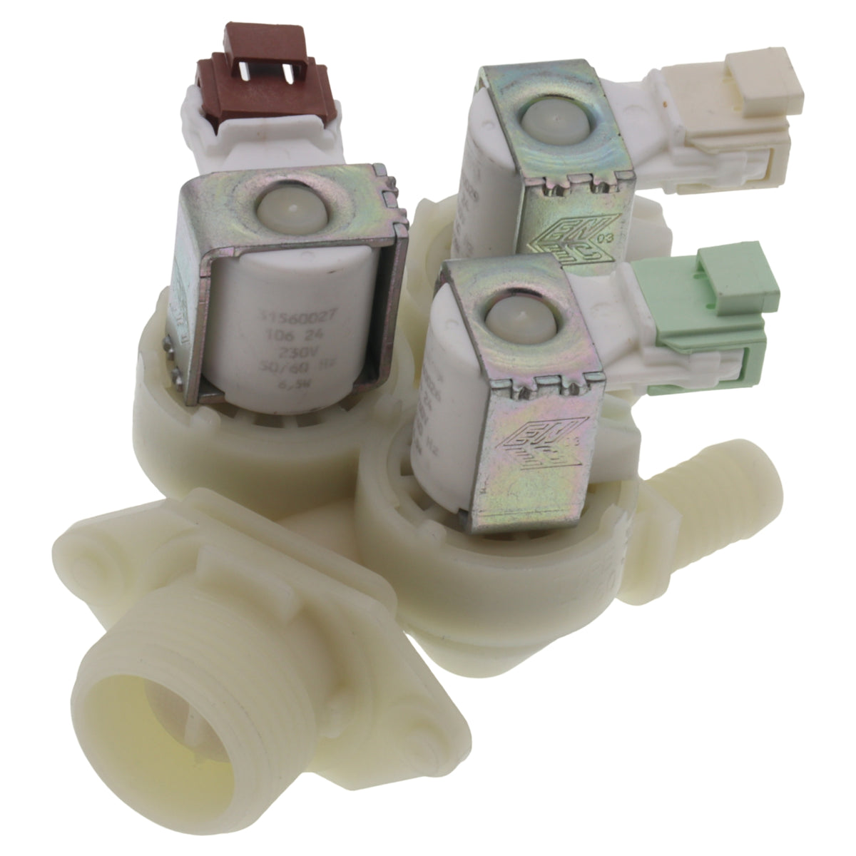 Elettrovalvola 3 vie ingresso acqua 230V 6.5W per lavatrice AEG Rex Electrolux Zanussi